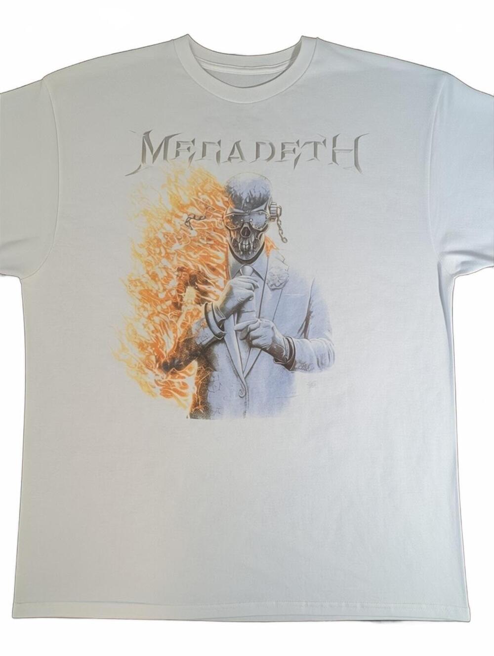 MEGADETH - New Album Cover White T-shirt ~Never Worn~ L XL 2XL